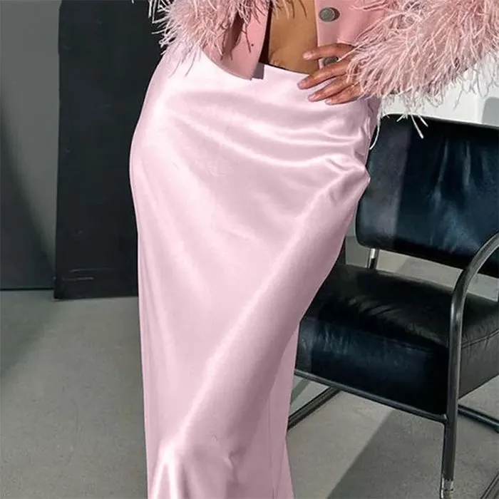 Mermaid Core Satin Maxi Skirt