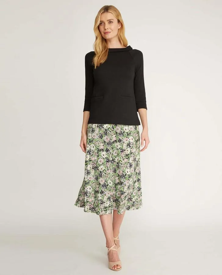 Midi Garden Bloom Button Skirt