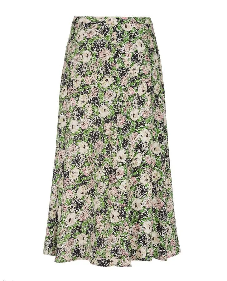 Midi Garden Bloom Button Skirt