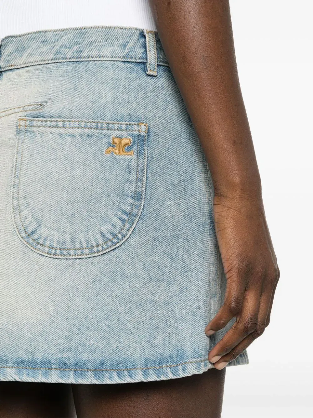 Multiflex Blue Denim Mini Skirt