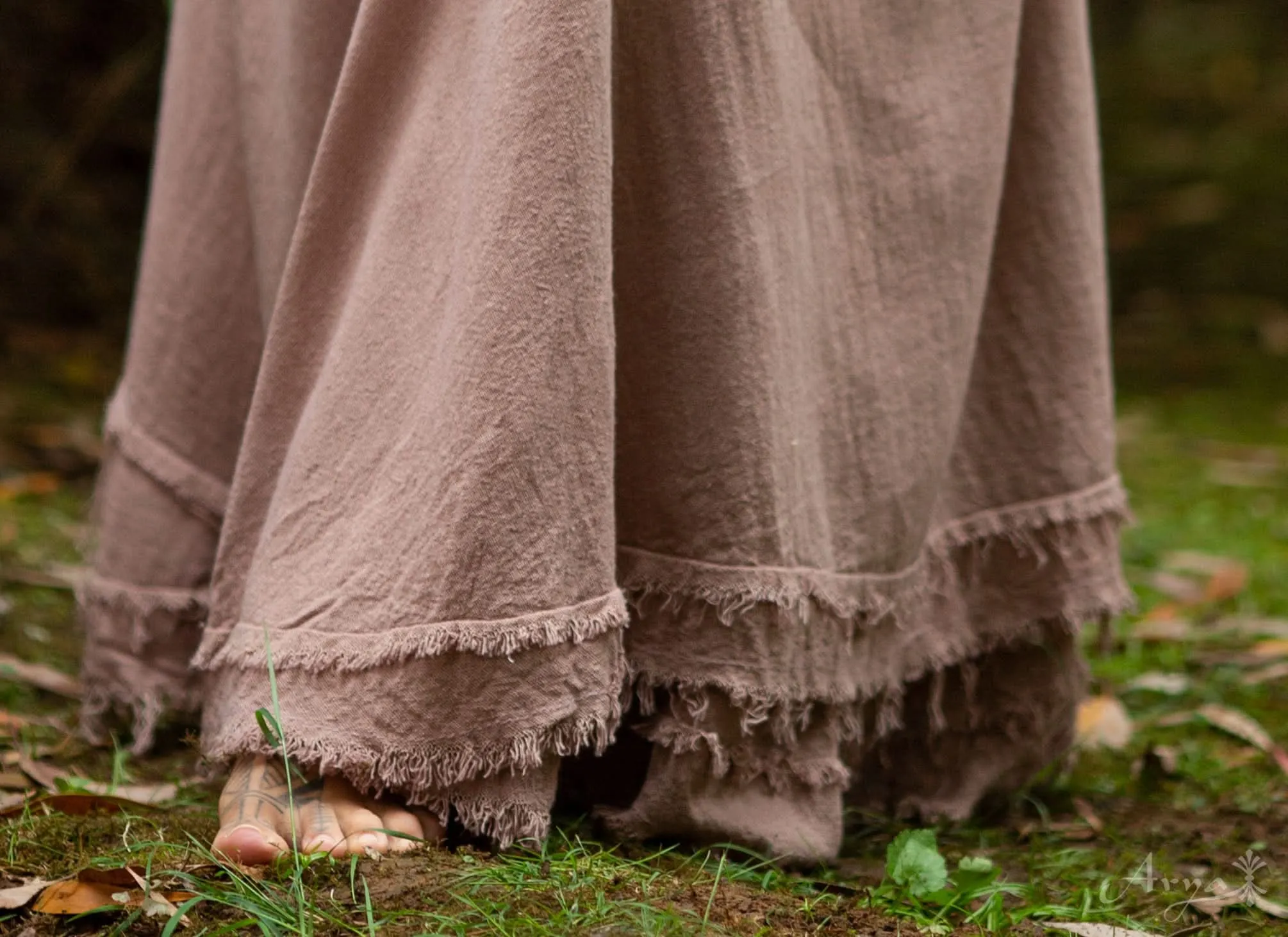 Natural Cotton Wrap Skirt - Natural