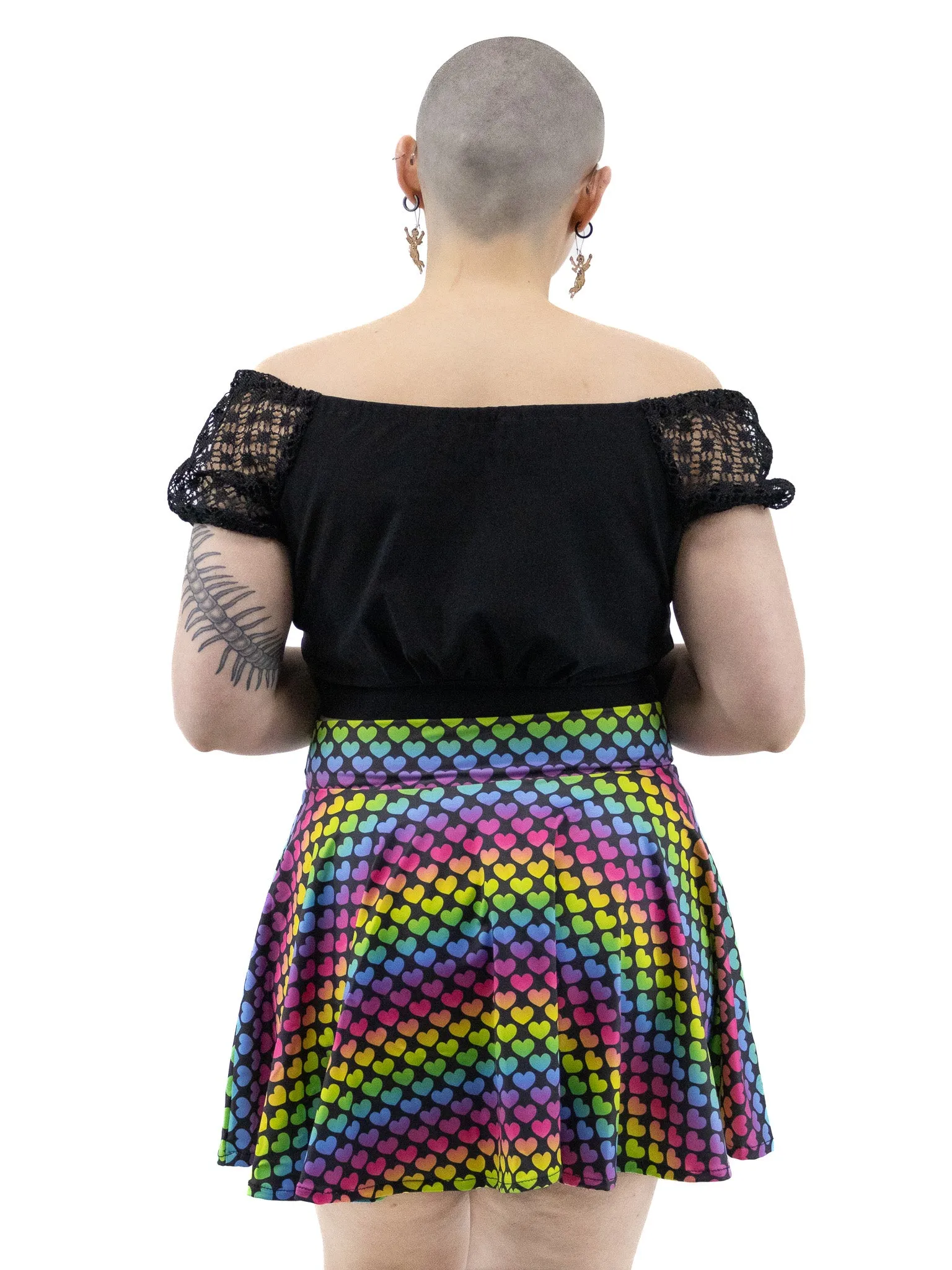 Neon Rainbow Hearts Skirt