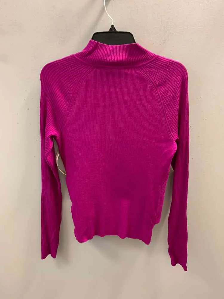 NWT INC Tops Size L FUCHSIA LONG SLEEVES RIBBED TOP