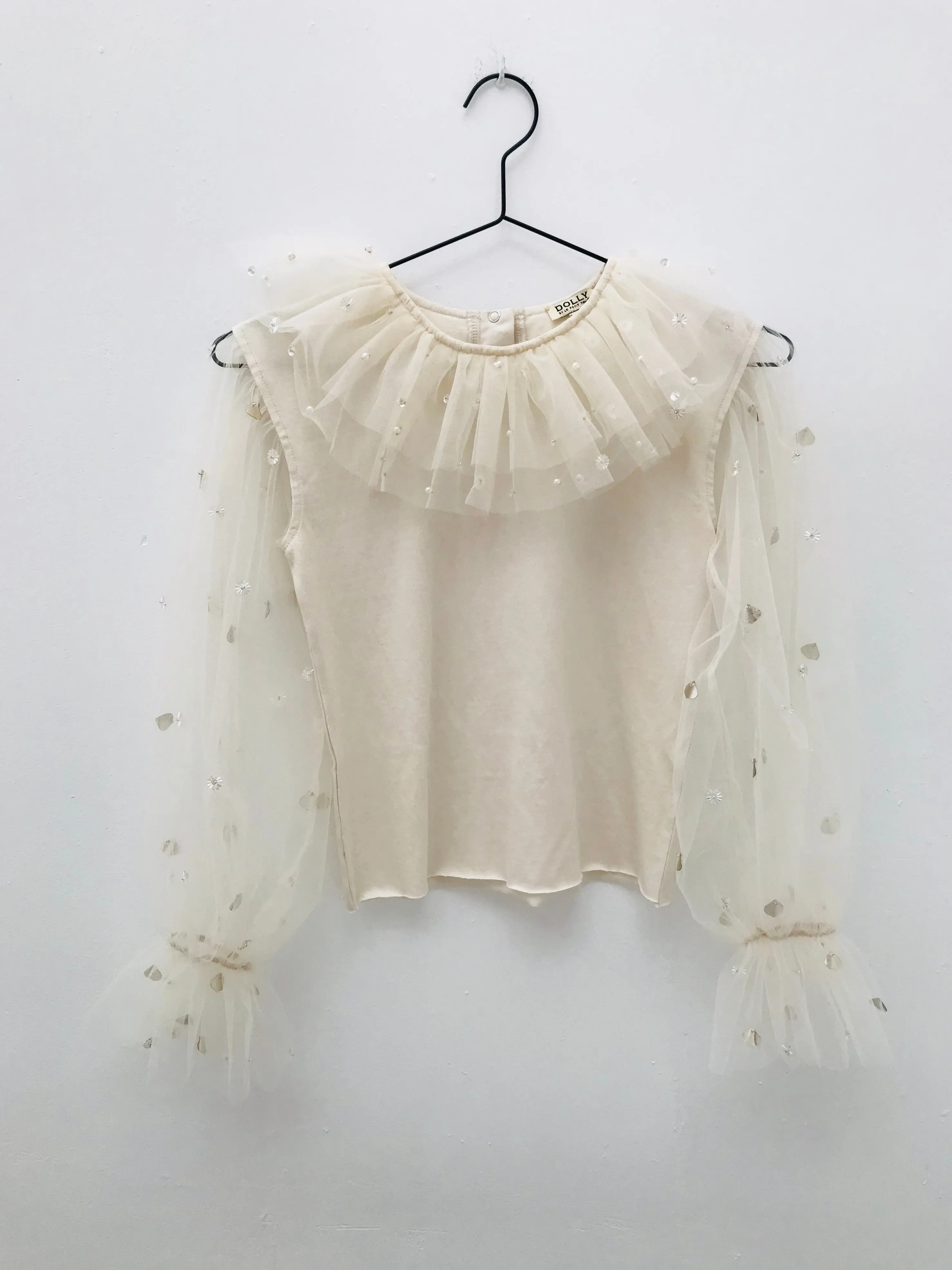 [OUTLET] DOLLY by Le Petit Tom ® JEWELER'S CRYSTALS tulle sleeves top