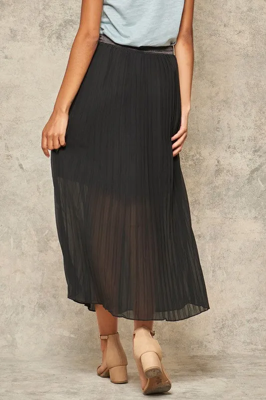 Pleated Midi Skirt