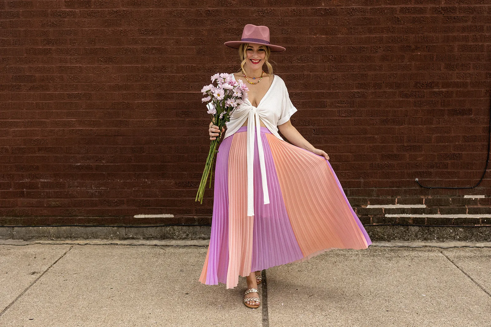 polly skirt in lavender coral