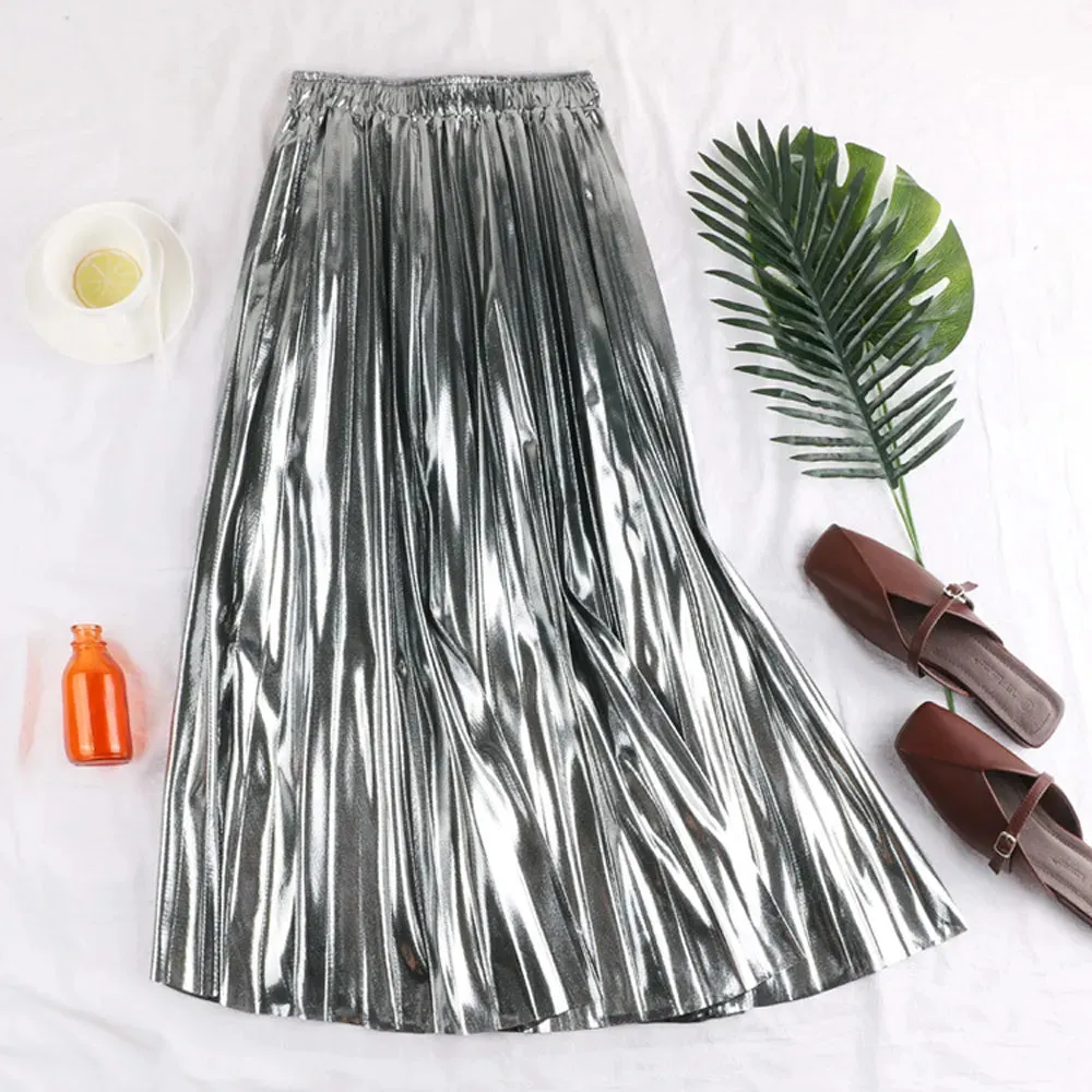 Pre Order:  Solid Pleated Midi Skirt