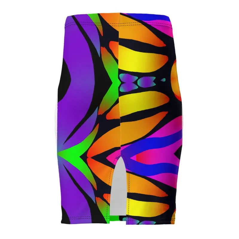 "Butterfly Rainbow" Custom Pencil Skirt