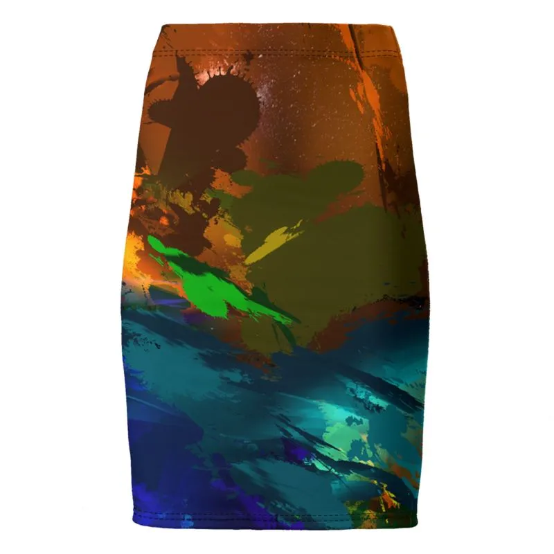 "Subtle Rainbow Explosion" Custom Pencil Skirt