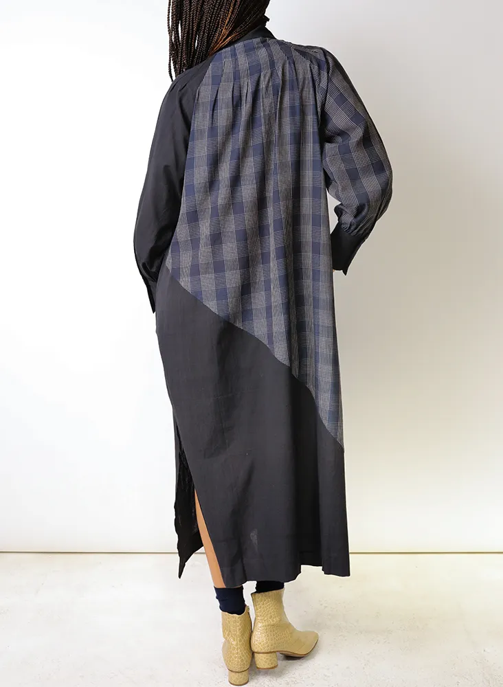 Raf Dress, sapphire plaid   black