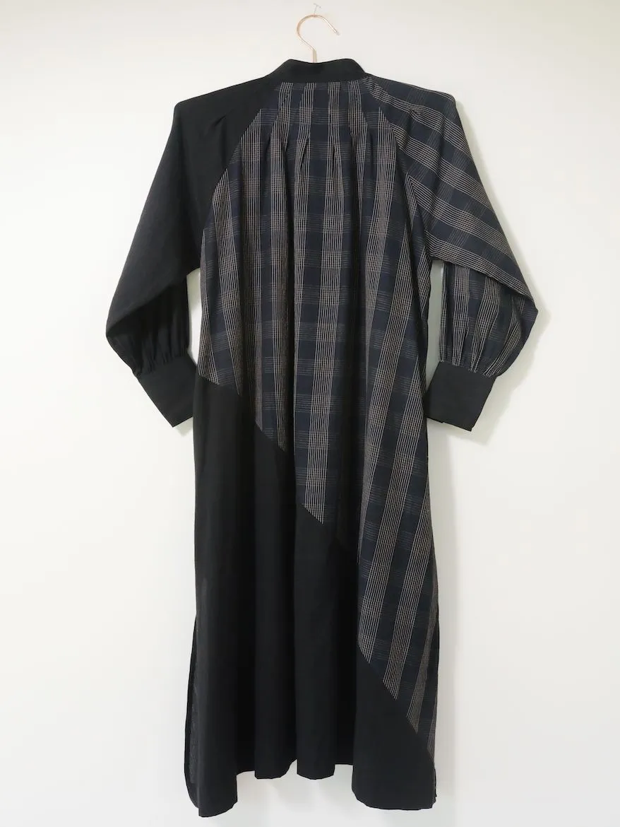 Raf Dress, sapphire plaid   black