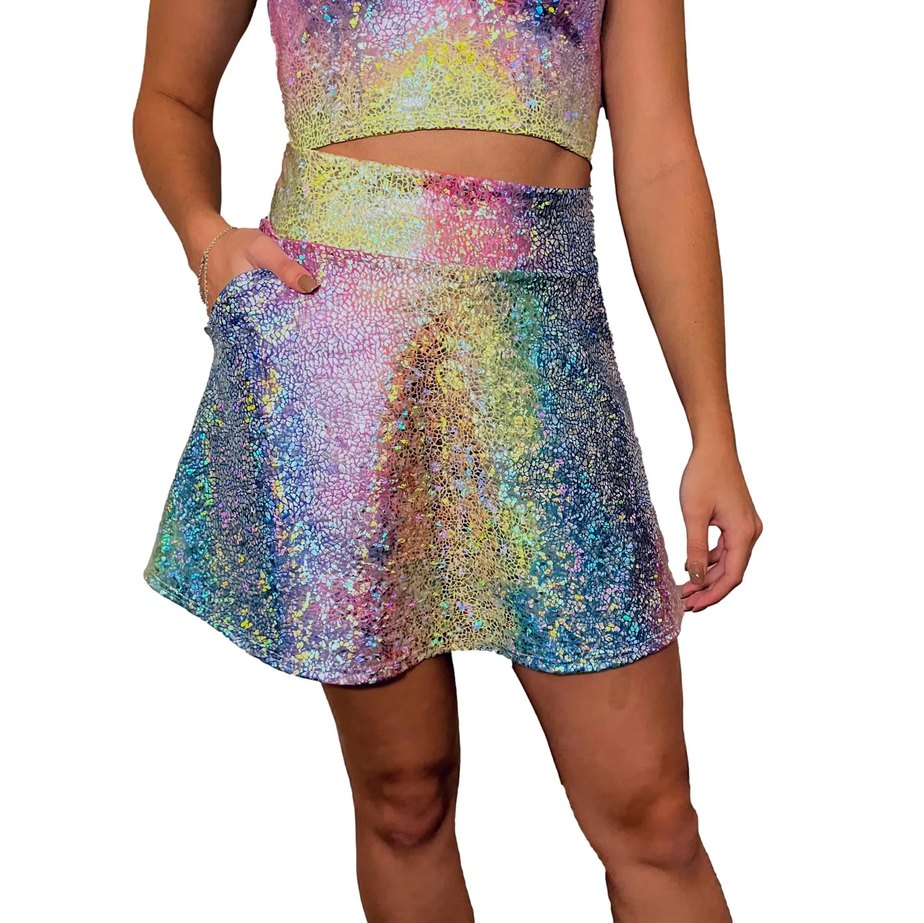 Rainbow Avatar A-line Skirt w/Optional Pockets