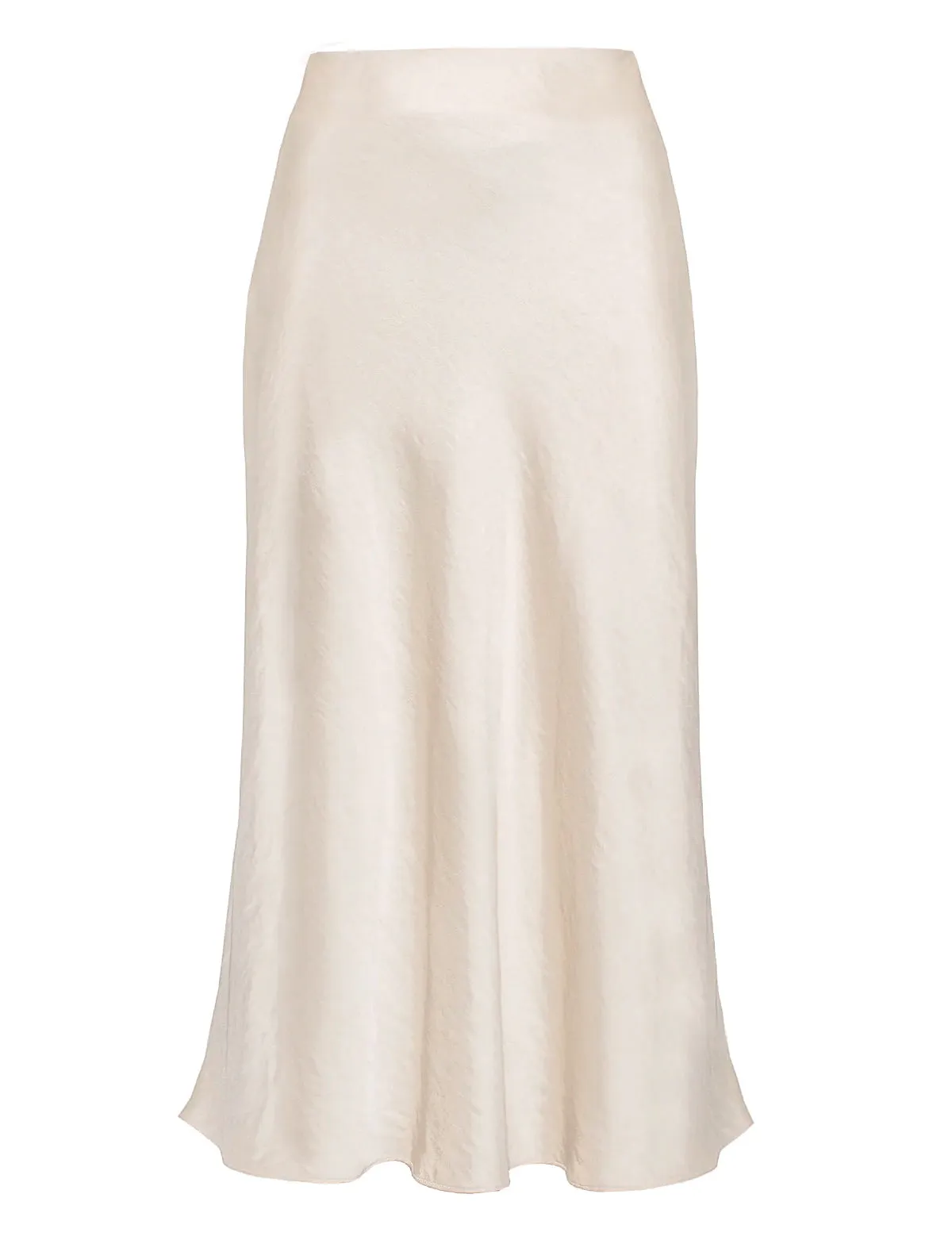 Rene Beige Satin Long Skirt-BESTSELLER