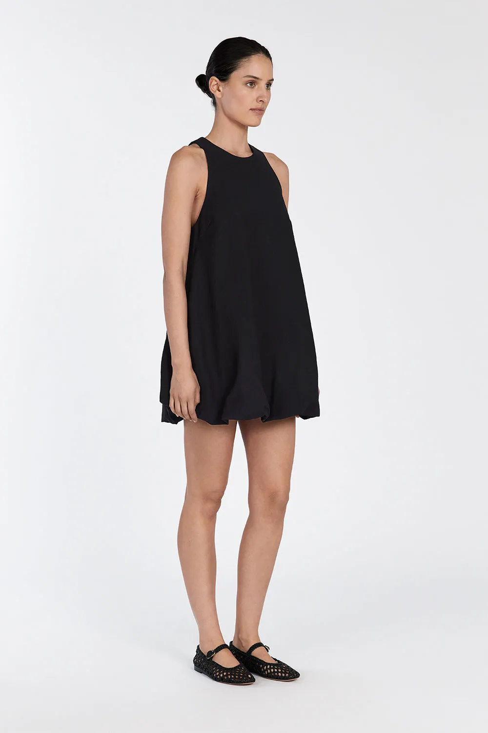 RENEE BLACK HIGH NECK MINI DRESS