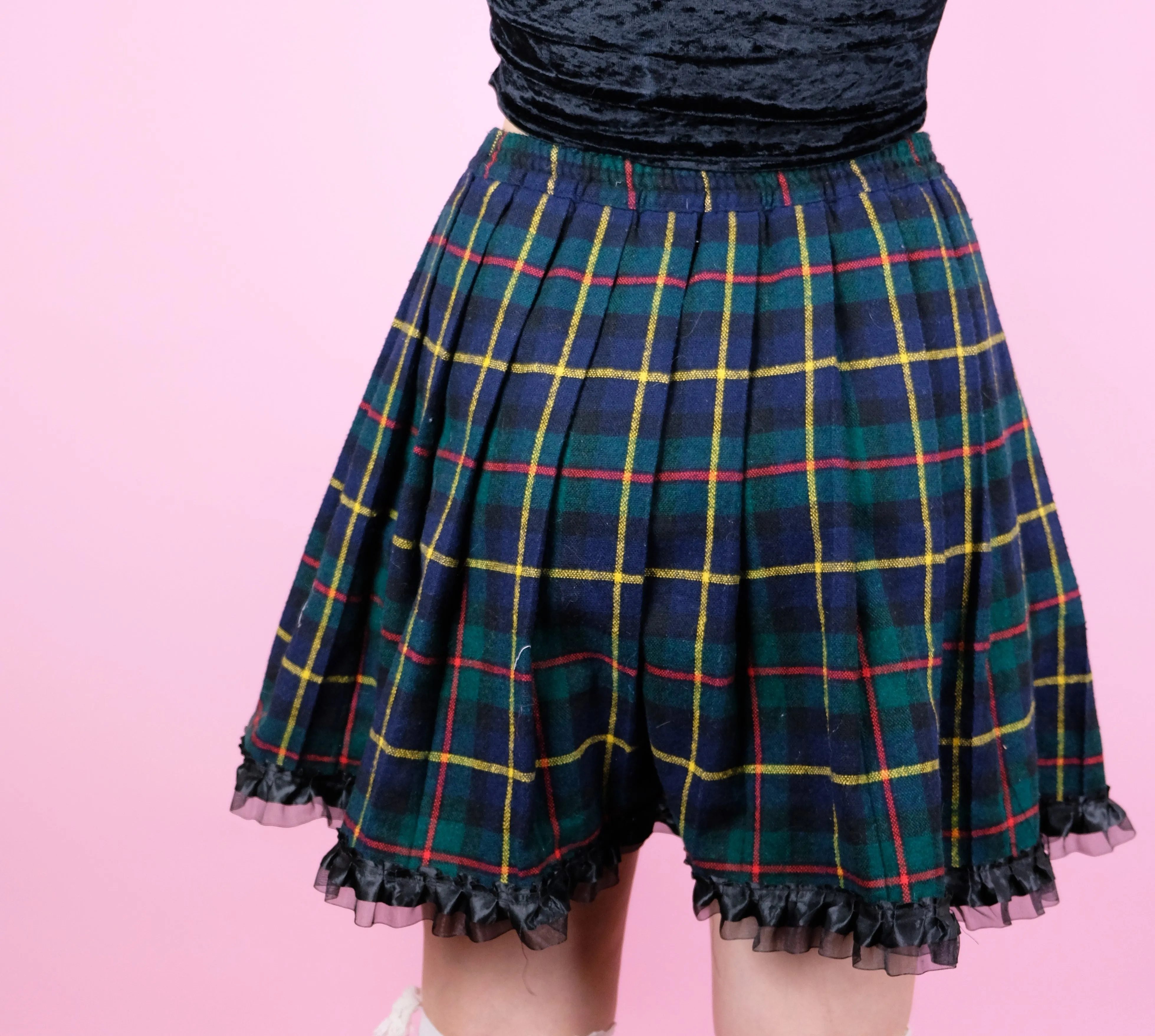 Reworked lace tartan skirt- 8 SALE ITEM !