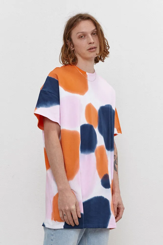 River Mini Shift T-Shirt Dress Orange/Navy/Pink