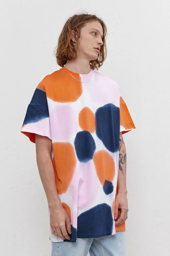 River Mini Shift T-Shirt Dress Orange/Navy/Pink