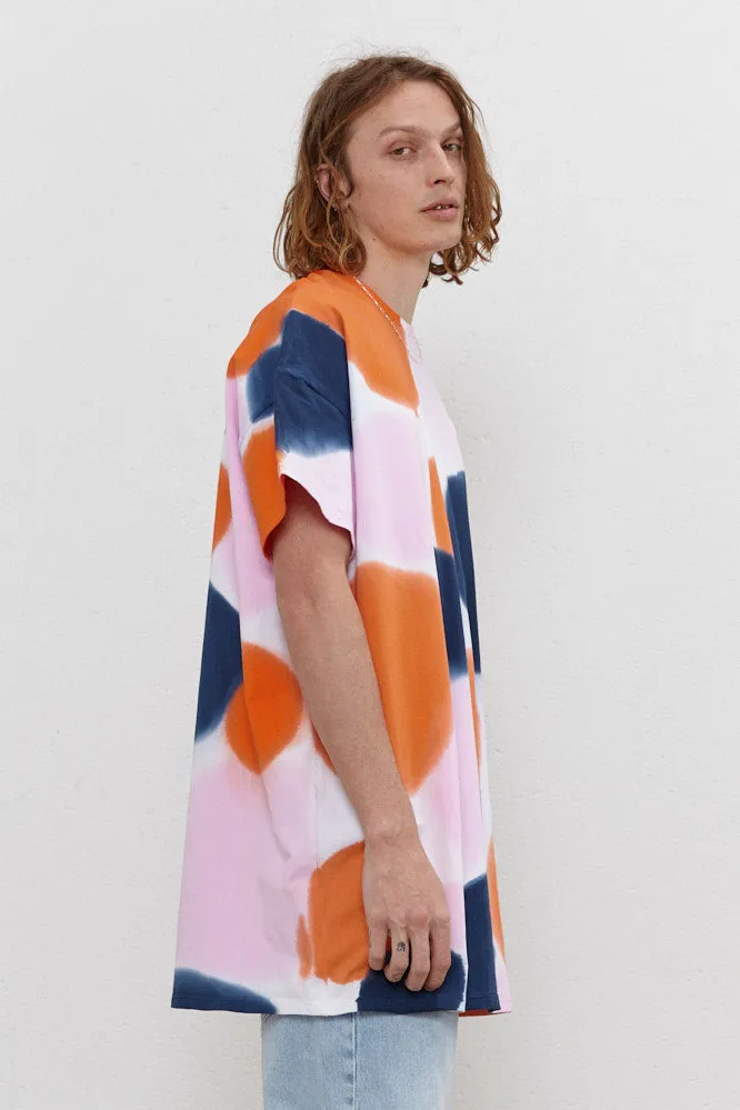 River Mini Shift T-Shirt Dress Orange/Navy/Pink