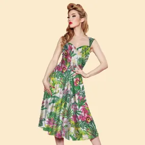 Roman Holiday Dress in Green Paradise