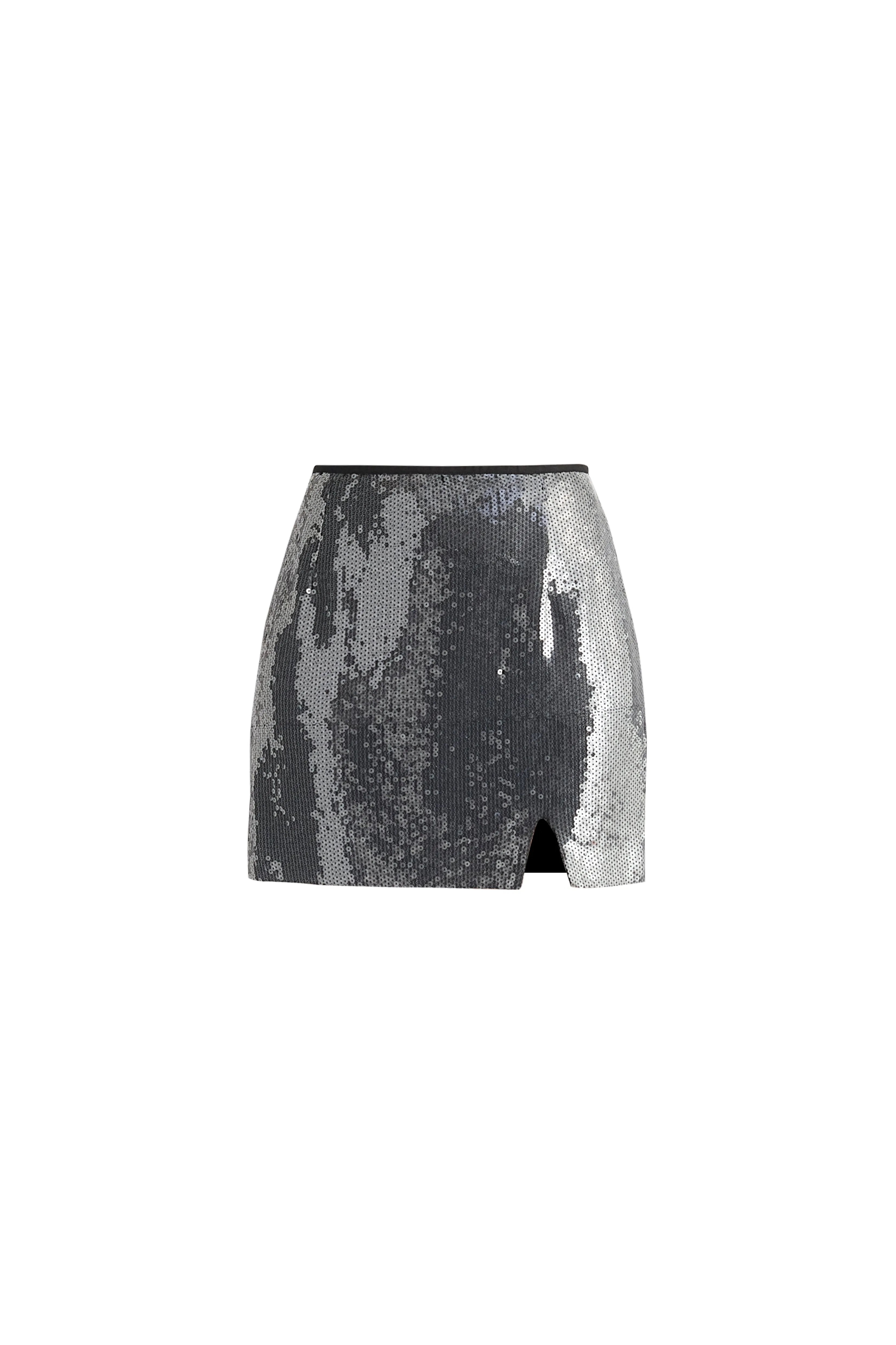 Sequin Mini Skirt with Slit