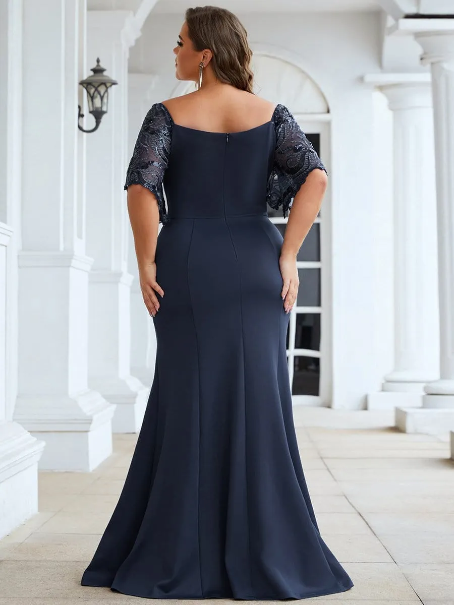 Sexy V Neck Maxi Bodycon Party Dress with Flare Sleeves