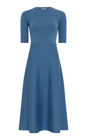 Seymore Knit Midi Dress in Sky Merino Wool Cashmere