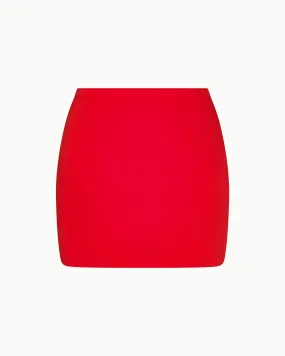 Sueded Stretch Ultra Mini Skirt | Tomato