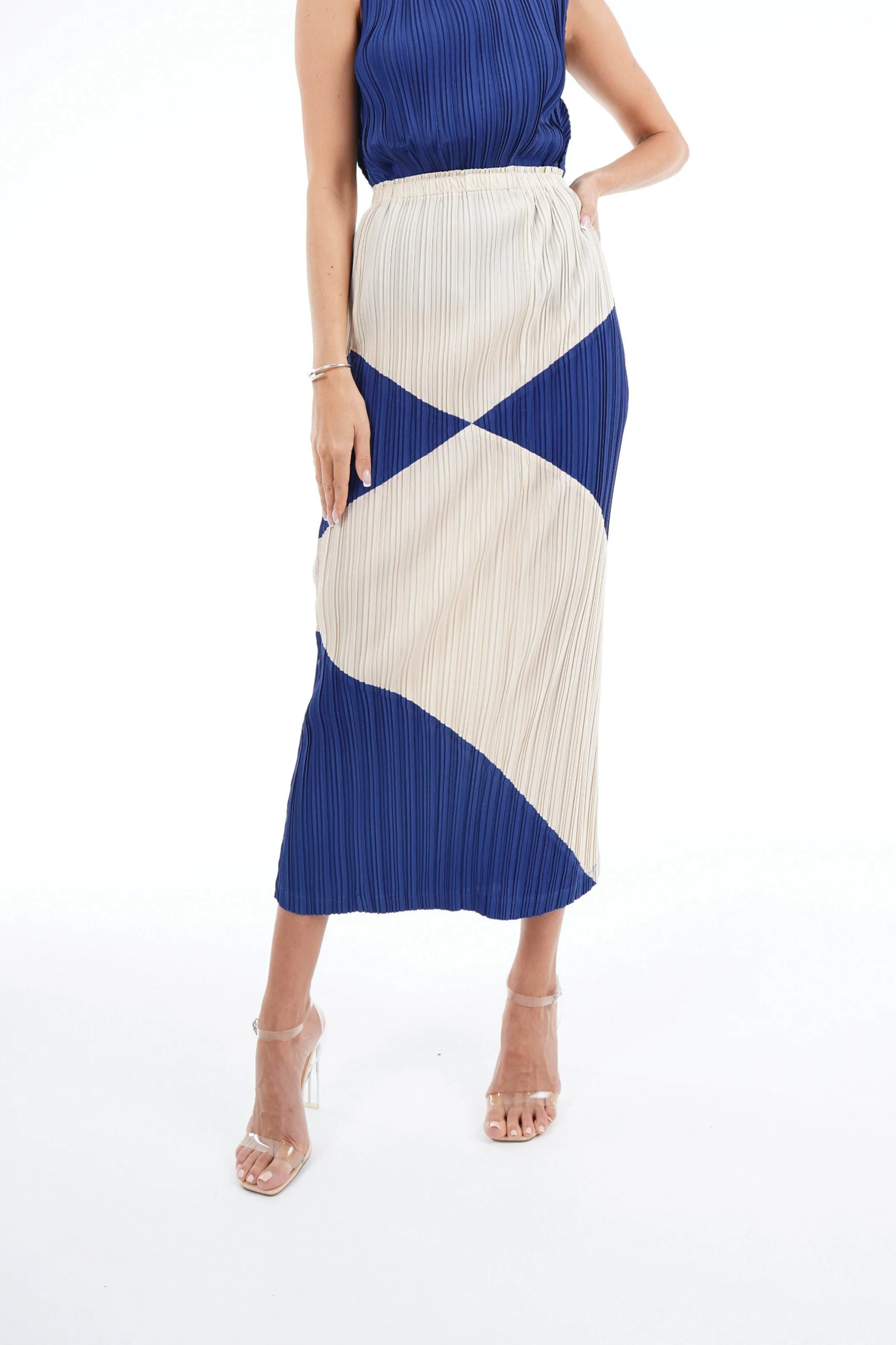 Taya Pleated Pencil Skirt