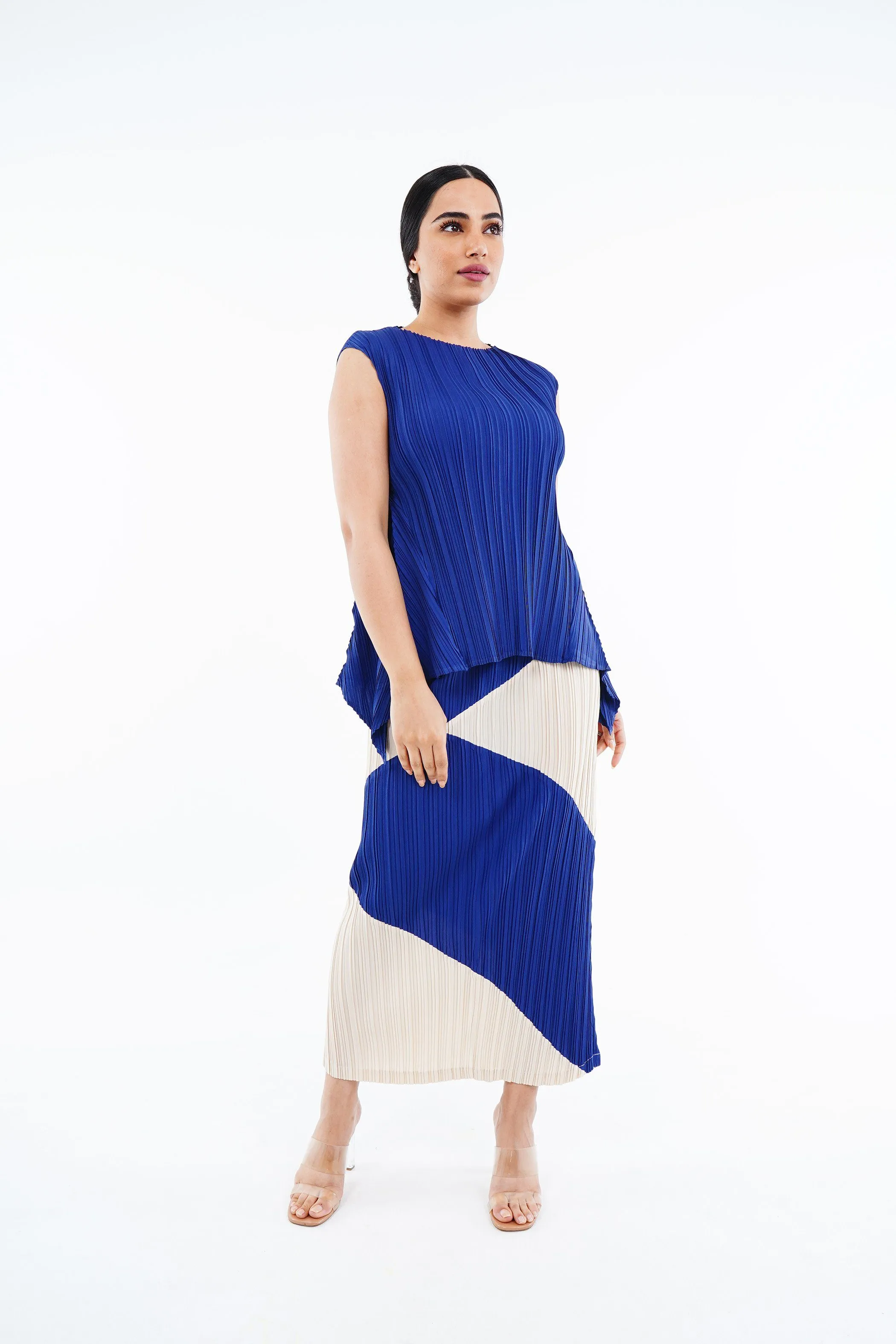 Taya Pleated Pencil Skirt