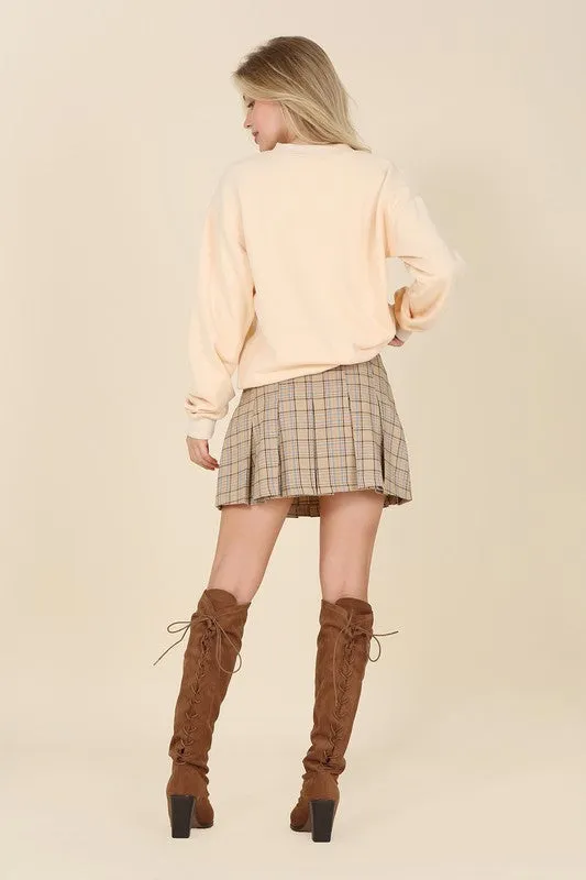 TEEK - Plaid Pleated Mini Skirt