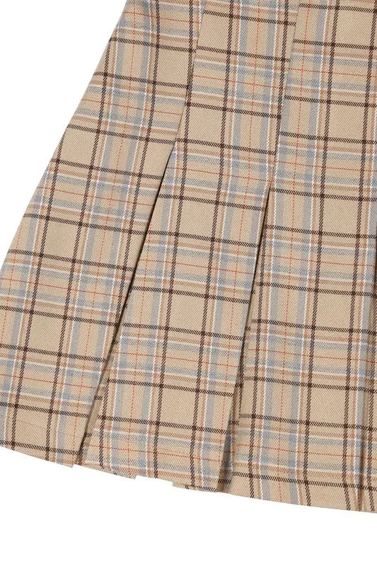 TEEK - Plaid Pleated Mini Skirt