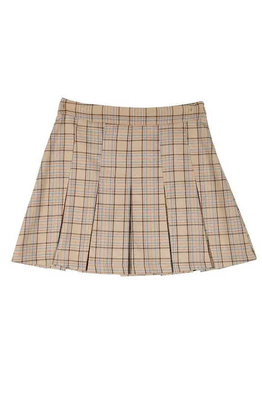 TEEK - Plaid Pleated Mini Skirt