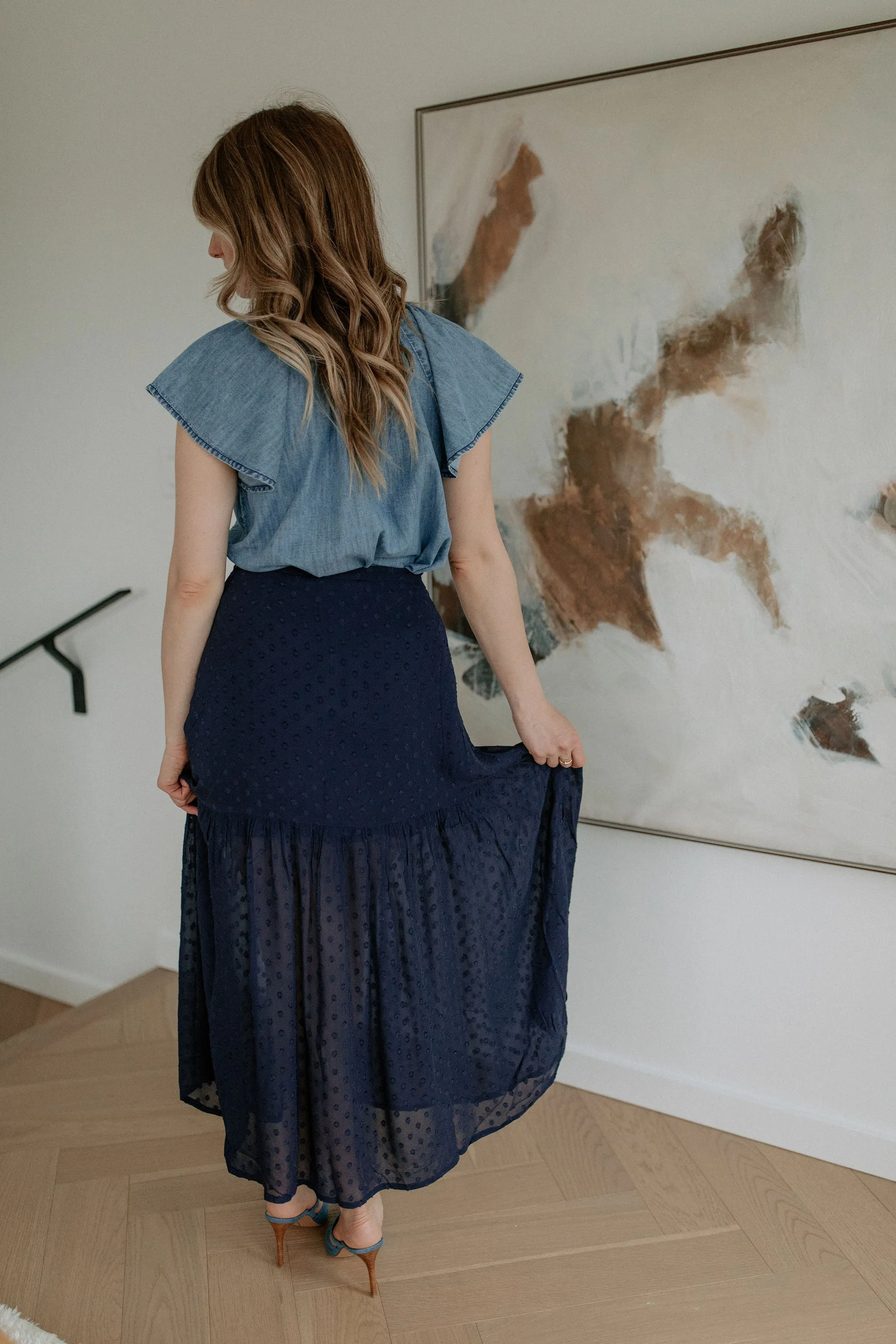 The Cira Skirt by FRNCH - Marine Blue