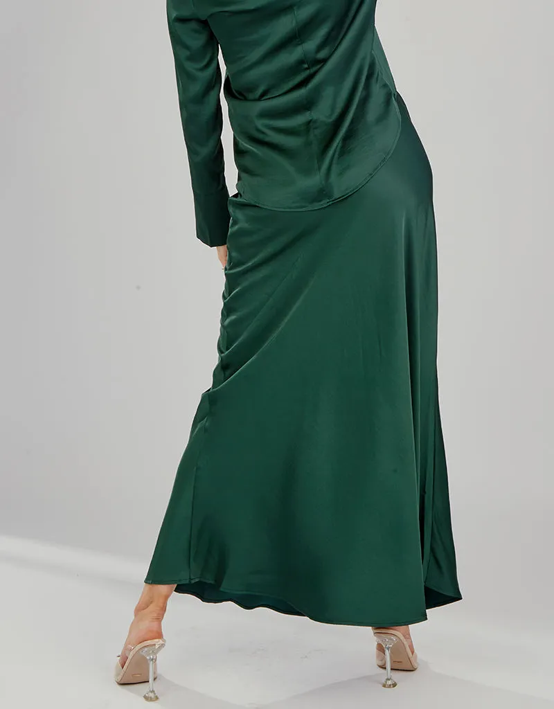 The Crescent Modish Satin Skirt - Dark Shades