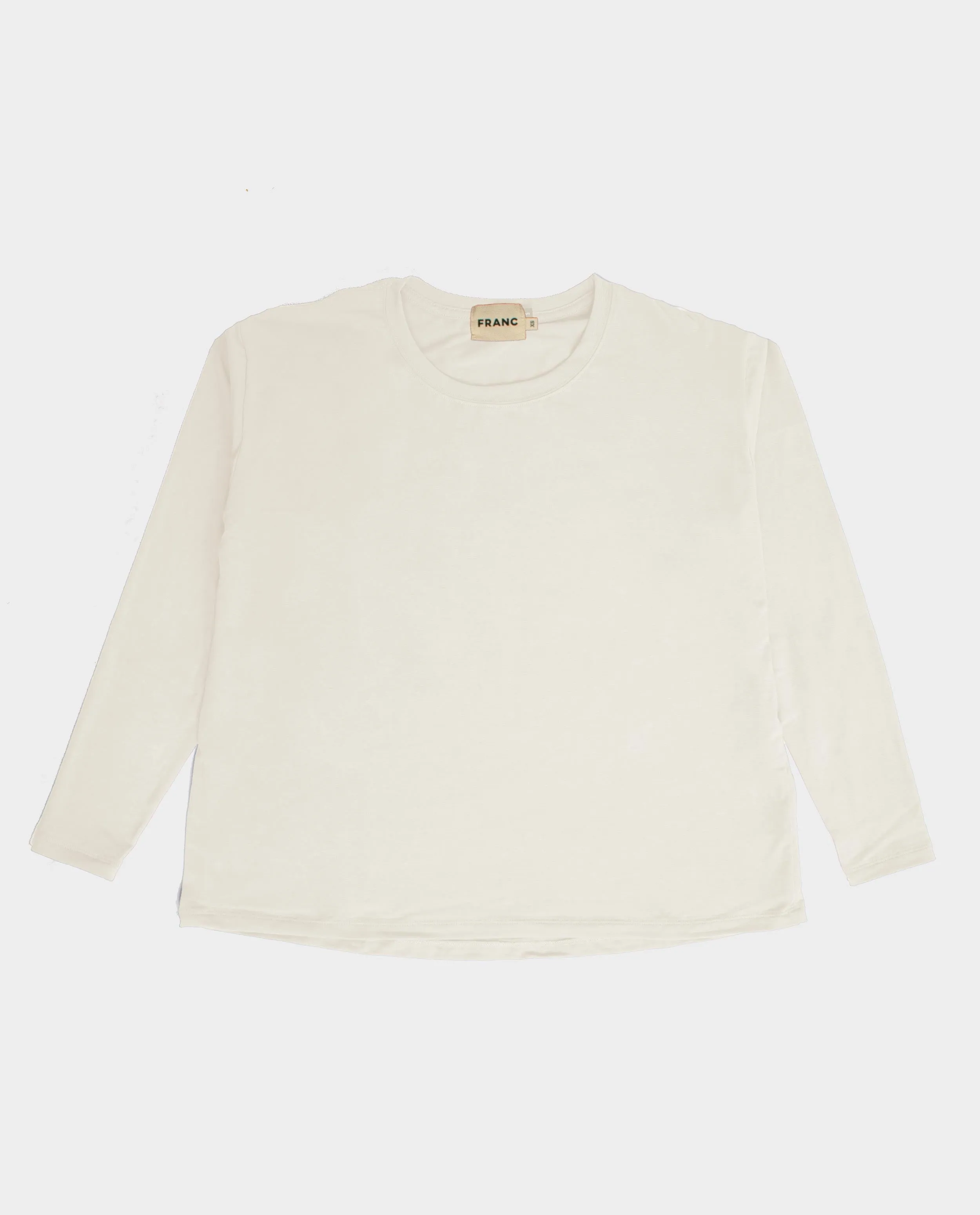 The Long Sleeve Box Tee in Off-White