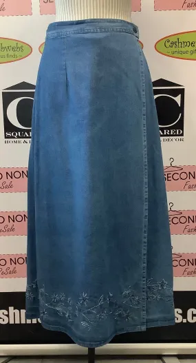 Vintage Denim Wrap Skirt (L)