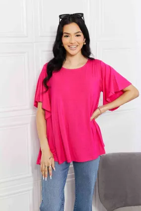 Yelete Full Size More Than Words Flutter Sleeve Top